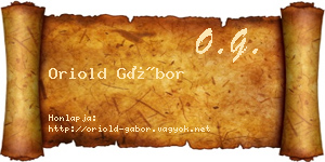 Oriold Gábor névjegykártya