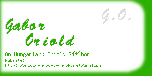 gabor oriold business card